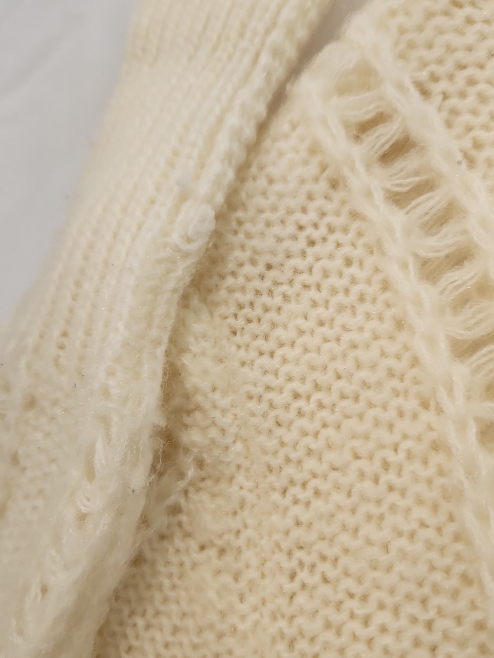 Vintage 70s-80s Jean Nicolas Paris Cardigan Sweater Large Ivory Cream - Picture 10 of 10